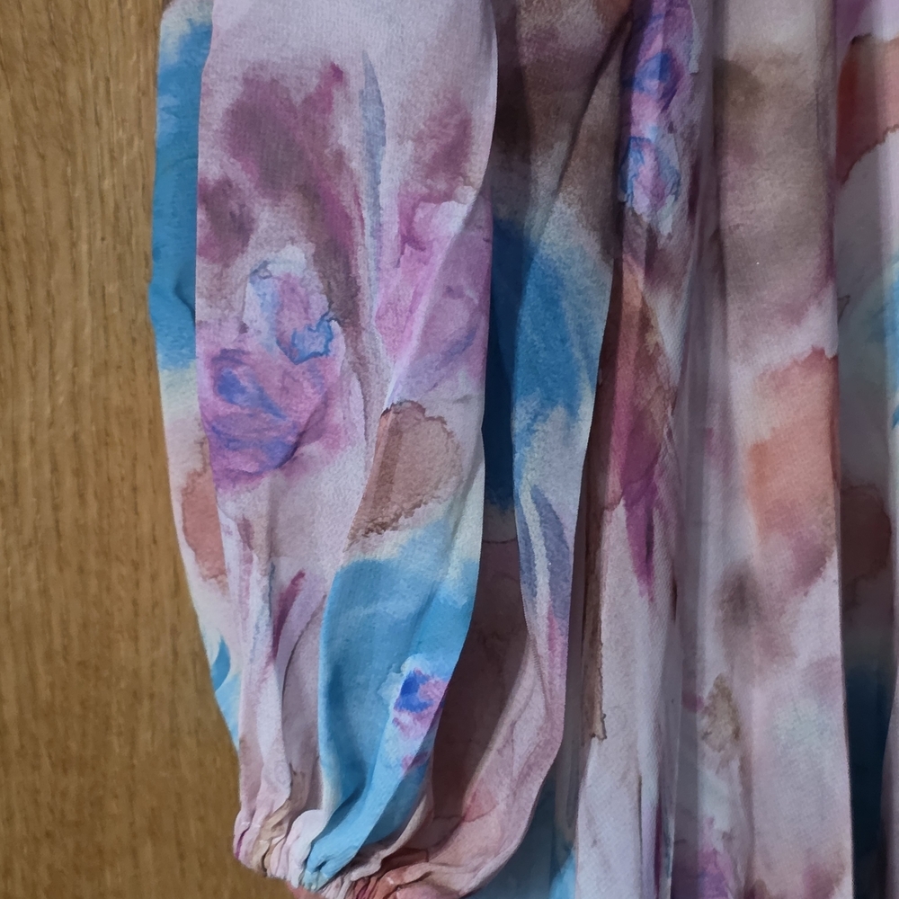 Chic Fariesty Floral Maxi Dress in Pastel Hues XL New Cottagecore - Picture 5 of 5
